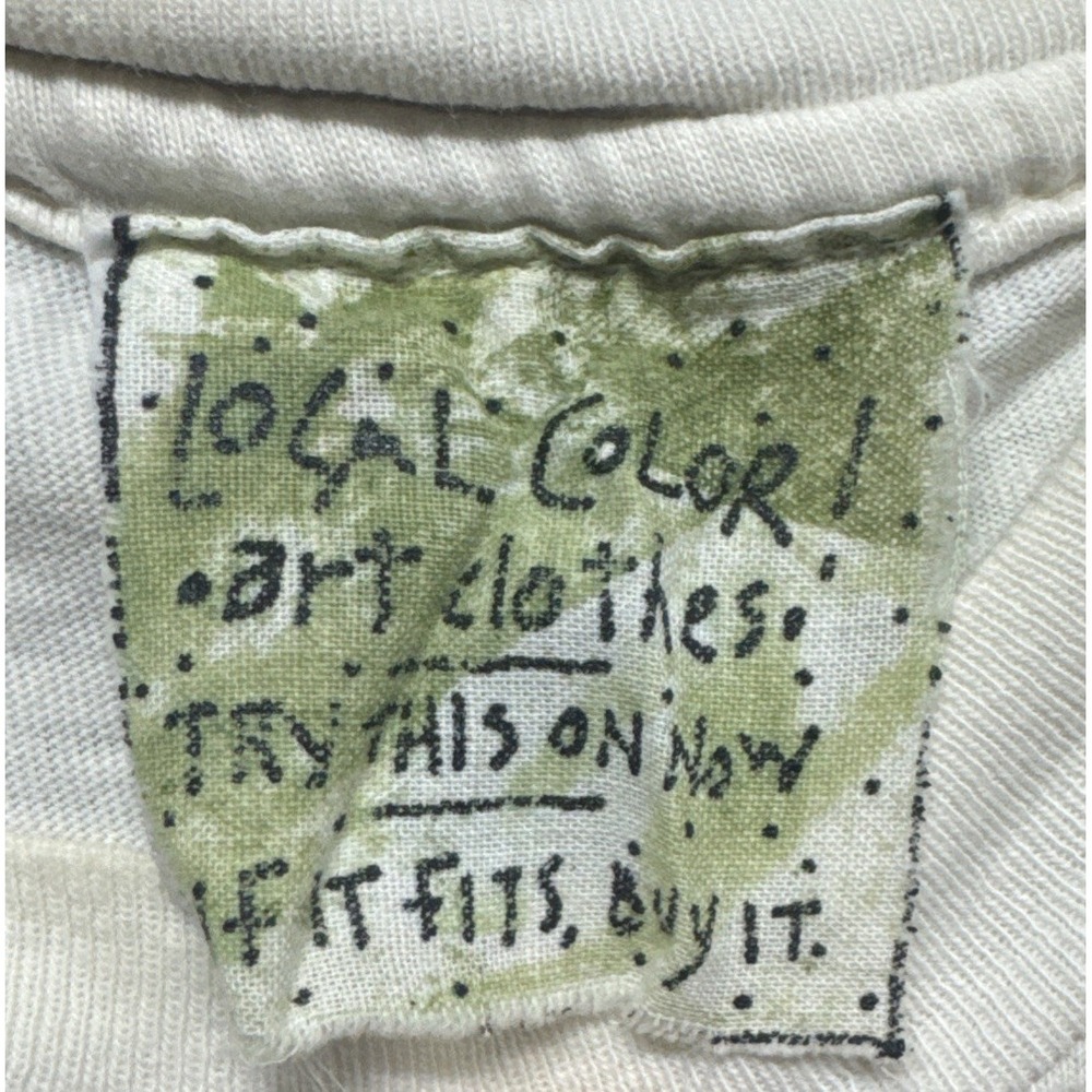 VTG 90s Local Color All Over White Tee Jackson Hole Wyoming Wolf T-Shirt XL - Picture 4 of 5